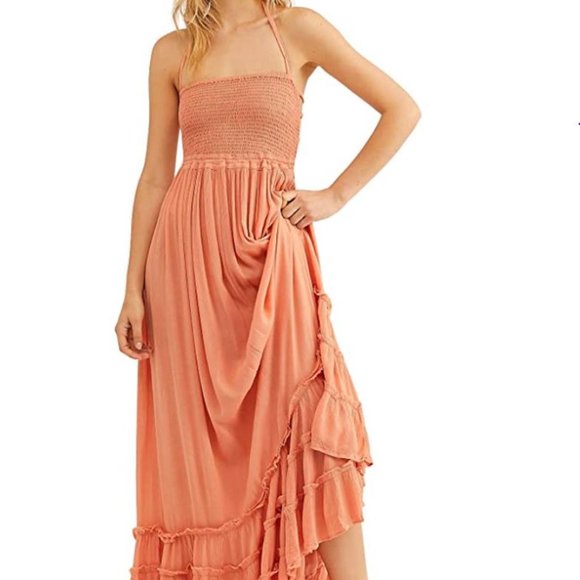 R. Vivimos Dresses & Skirts - NEW Long Backless Maxi Dress Salmon Small